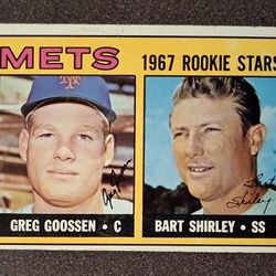 1967 Topps Greg Goossen Bart Shirley New York Mets #287 Rookie Stars Baseball Card Vintage Collectible Sports MLB Trading Major League