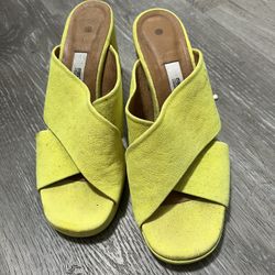 Miista Bright Yellow Heel Slides 6.5