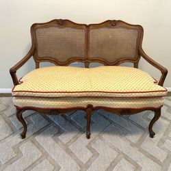 French Country Cane Back Settee