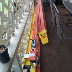 12 Foot Werner Fiberglass Step Ladder & 28 Foot Werner Fiberglass Extension Ladder With Glidesafe Feature