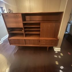 Mid Century Modern Teak Hutch