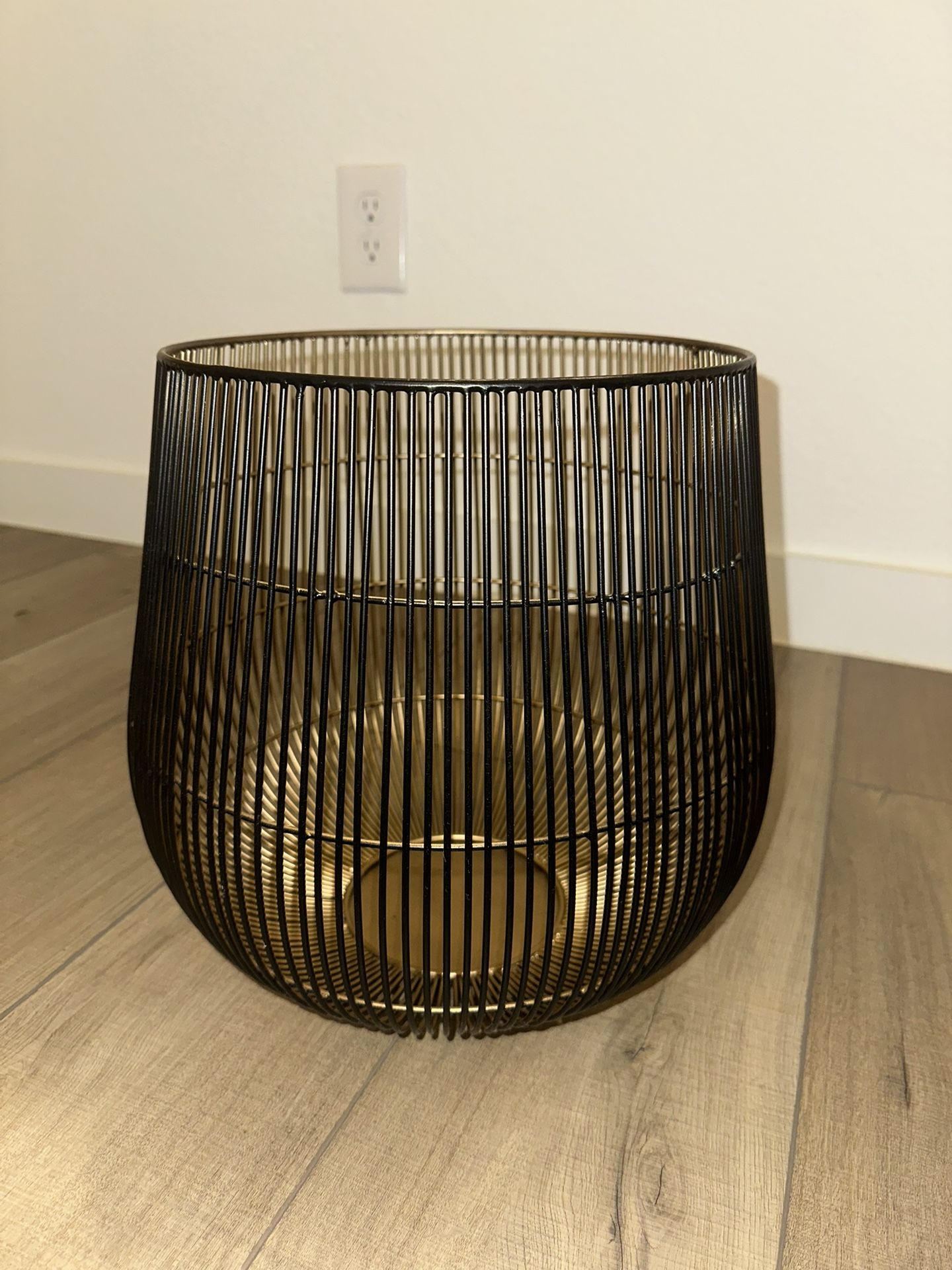 World Market Black & Gold Metal Basket