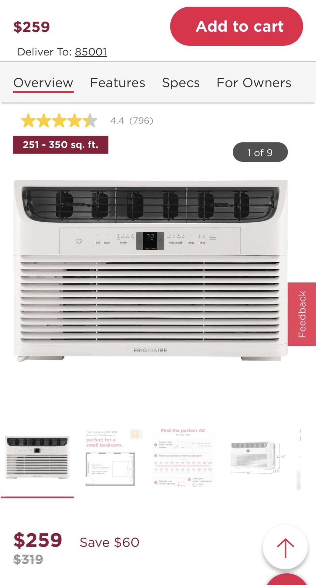 Frigidaire AC Unit w/ Cord & Remote