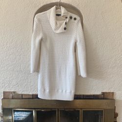 Beige With Bronze Buttons Dress/Top
