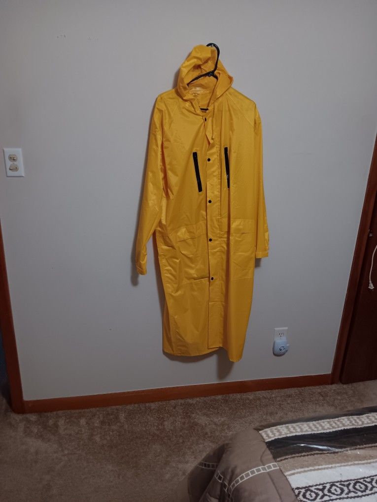 Full Length Rain Coat With Hood