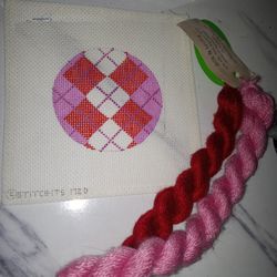 Stitch Its Pink Ornament Needlepoint Canvas 