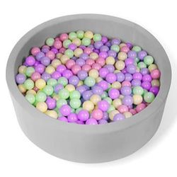 FUBOTRAD Ball Pit for Balls 35.4" x 11.8" Round Foam Ball Pits for Kids Toddlers Soft Play Equipment - Balls NOT Included (Light Gray) *New*