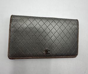 Authentic Vintage Chanel Metallic Quilted Flap Wallet