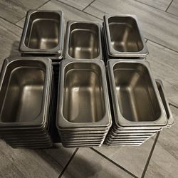 Food Pan 1/9 Size Stainless Restaurant Tray Containers 