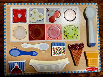 Melissa & Doug Wooden Ice Cream Puzzle – Scoop, Match & Create Sweet Pretend-Play Fun! 🍦