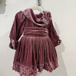 Velvet Dress With Hat (9-12 Months)
