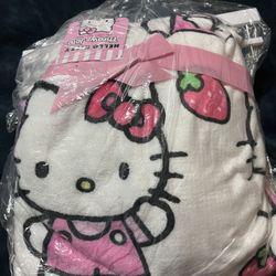 New Hello Kitty Strawberry Plush Throw