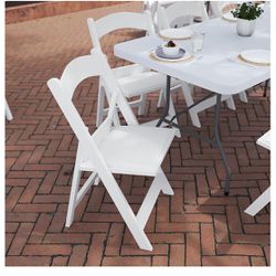 White Resin Wedding Folding Chairs Padded Banquet Event Fair Padded Restaurant Cafe Juice Bar Chairs Folding Stackable White Resin Church Hall Ceremon