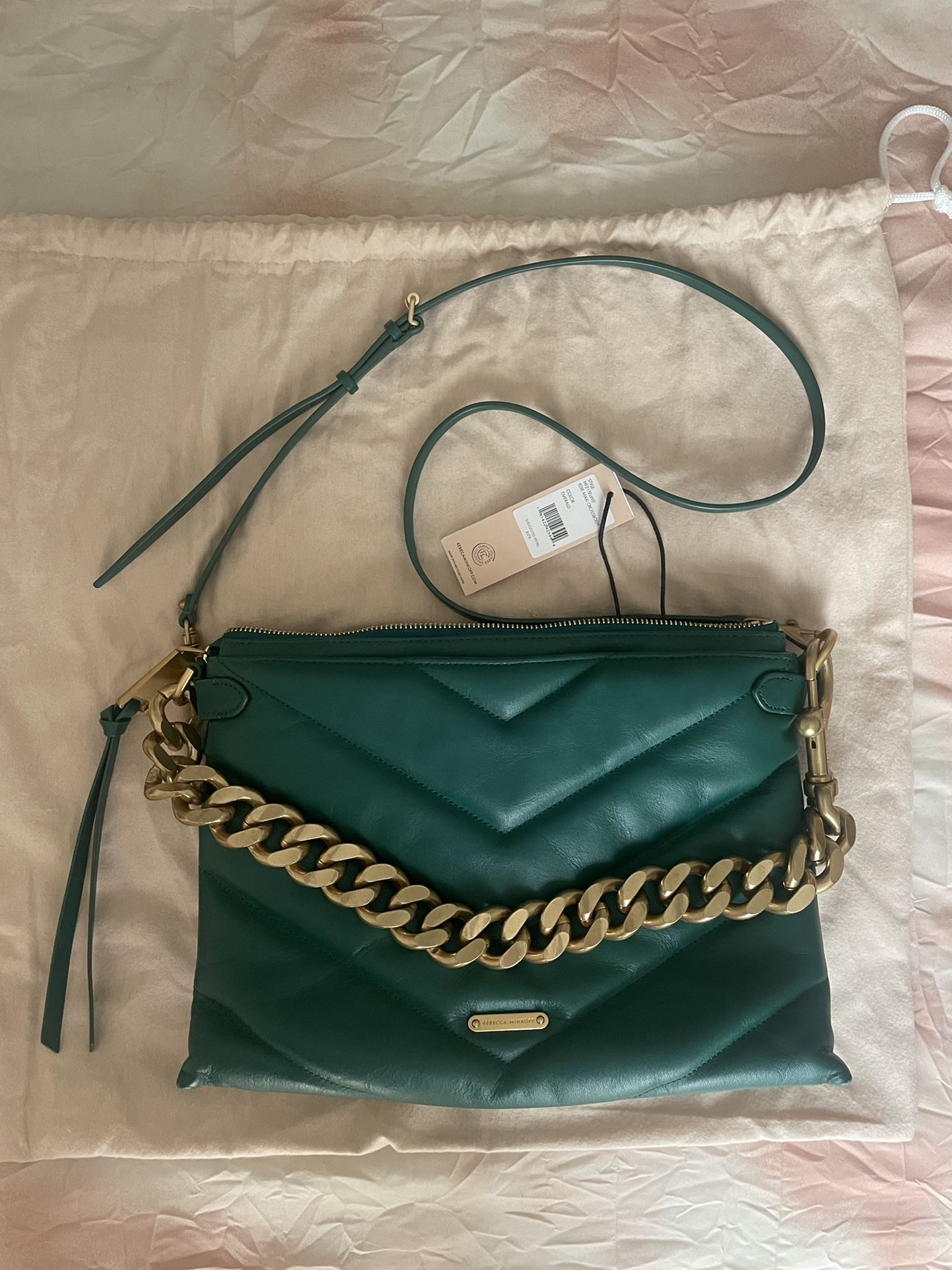 Rebecca Minkoff emerald green leather purse