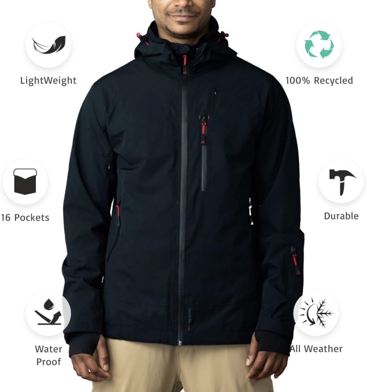 Apricoat Adventure 2.0 Warm Winter Jacket Insulated, Hooded, Waterproof and windproof Coat for Travelling, Hiking, Trekking