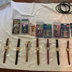 Vintage Disney Watches And Key Chains 