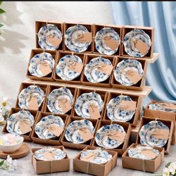 SiliFine Ceramic dipping bowls, 24pc rose blue
