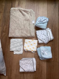 Baby Blankets and Hooded Towels Bundle