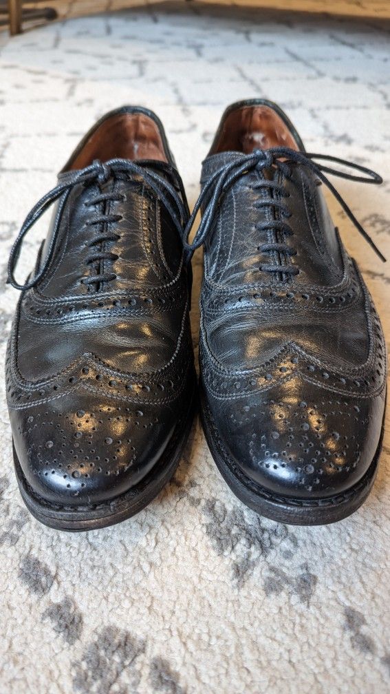 Allen Edmonds X Brooks Brothers McAllister 10.5 D Wingtip Oxfords Black