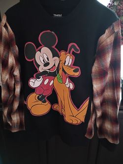 Upcycled one of a kind Mickey Mouse and Pluto sweatshirt