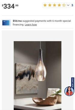 Brushed Nickel Mercury Glass Pendant Light