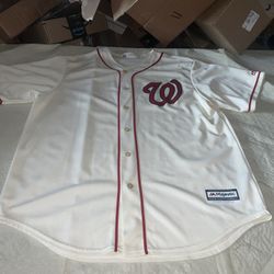 Majestic Washington Nationals Jersey Men Xl Vintage MLB Cool Base USA Cream USA