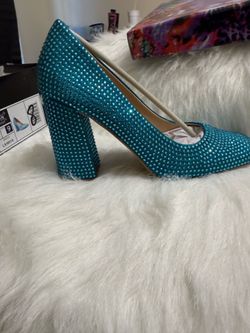 Blue rhinestone heel size 9