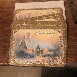 Seasons Greetings Cards Tin Can Set With Envelopes