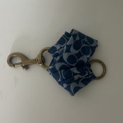 Coach Logo Blue Belt / Bag Strap With Buckle And Gold Hardware 