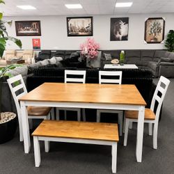 6 piece solid wood dining table set | delivery available
