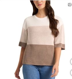 Matty M Women's Elbow Sleeve Colorblock Sweater