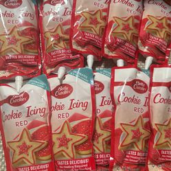 Lot Of 10 Betty Crocker Cookie Icing Red