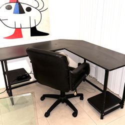 L Shape  Office Desk With Chair . 
