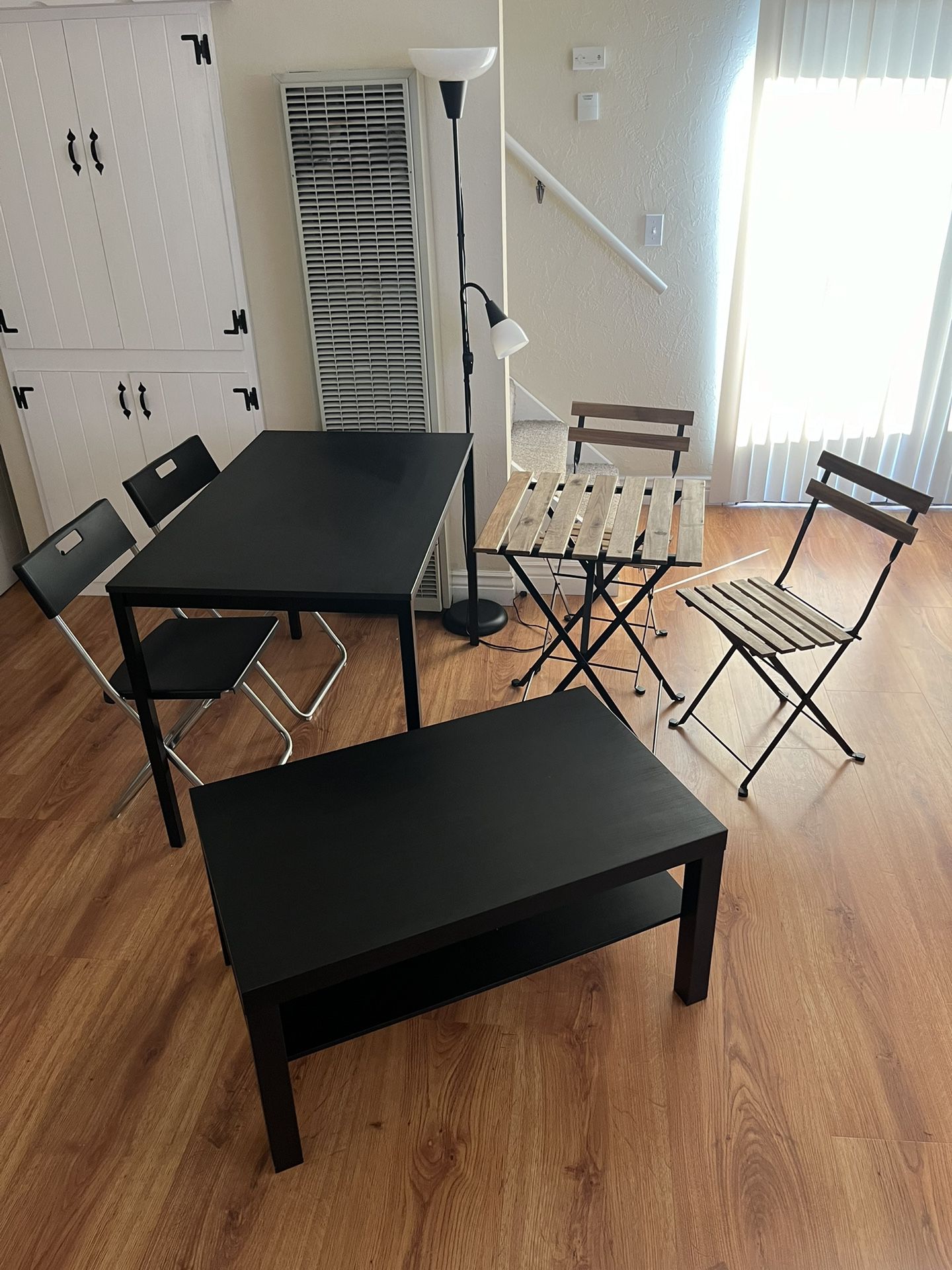 Furniture For Sale: Table, Coffee Table, Chairs, Lamp