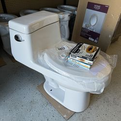 American Standard Colony 1-Piece 1.28 GPF Single Flush Elongated Toilet in White Seat Included