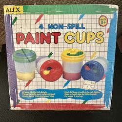 Reusable Washable Paint Cups - Set Of 4 - Painting 🎨 🖼️ For Art and Crafts - School Fun Creative Play