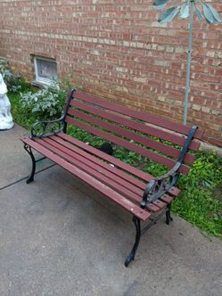 Cast iron/ Wooden Outdoor Patio Bench