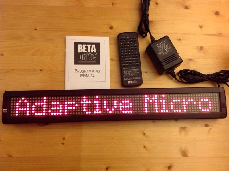 Adaptive Micro Systems BETA BRITE 213C-1 Programmable Scrolling Color Message Sign, Remote, Power Cord