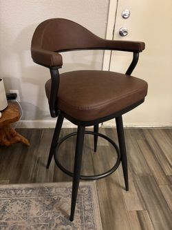 Armen Living-Modern 30” Faux Leather Barstool (New)