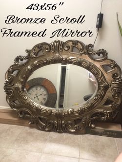 Beautiful large bronze frame mirror