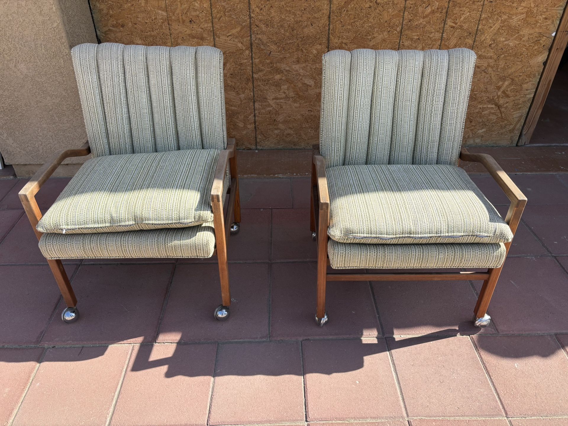 Pair Of Side Chairs With Wheels