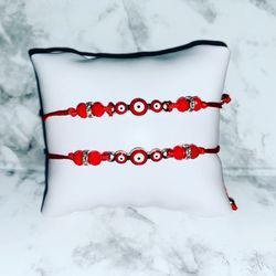 evil eye bracelets - red