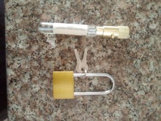 Pad lock and perfume