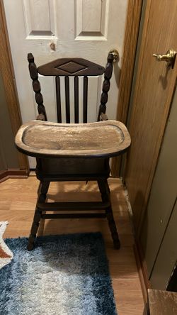 Three high chairs wooden