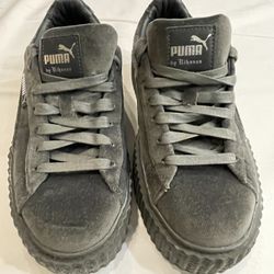 Fenty by Rihanna Gray Velvet Puma Creepers