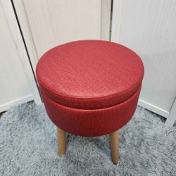 Leather storage  vanity stool