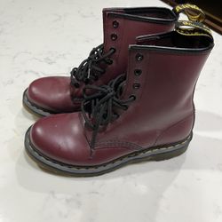 Doc Marten Maroon Leather Boots