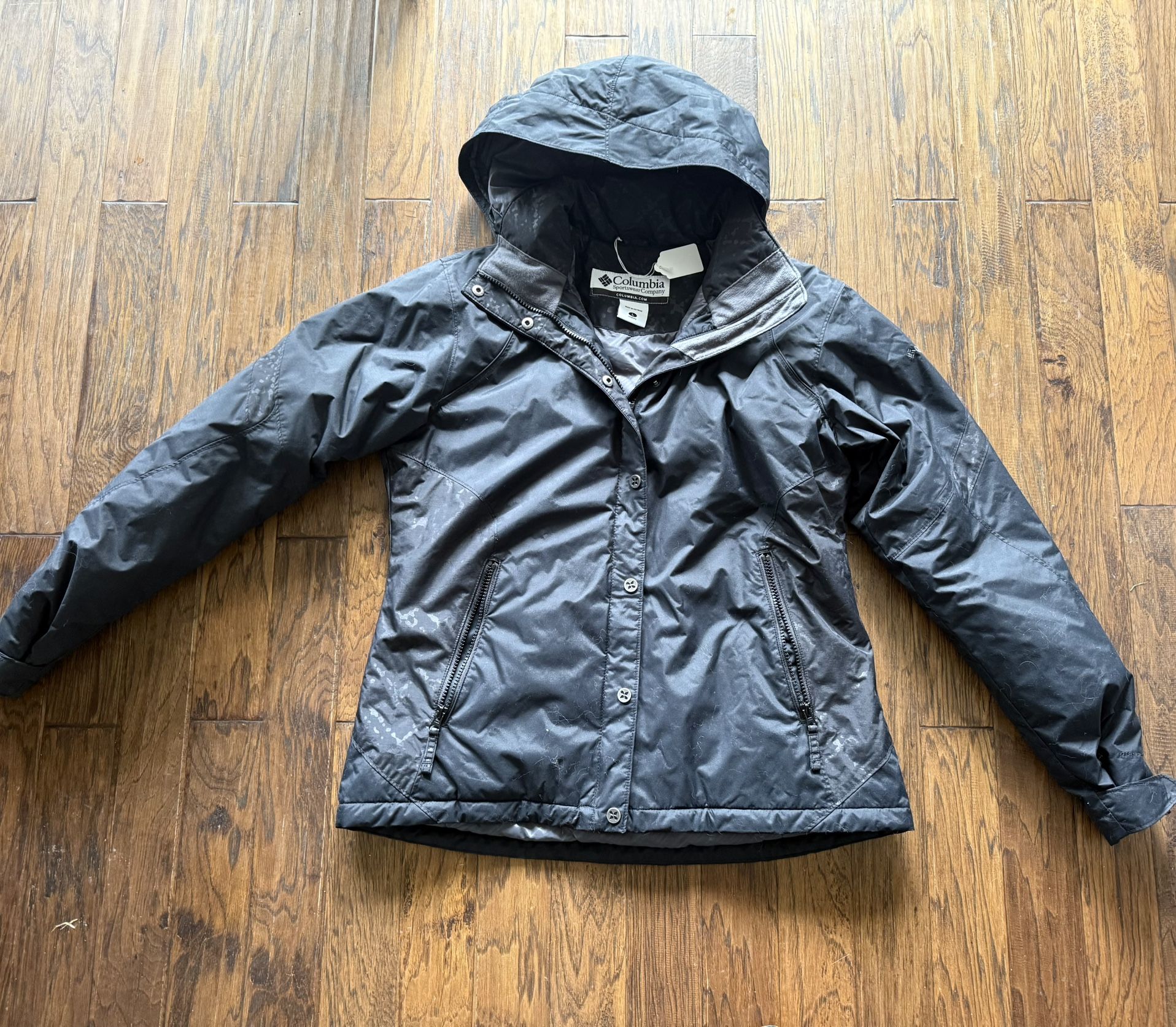 Women’s Black Waterproof Insulated Hooded Snow Jacket By Columbia Size Large 