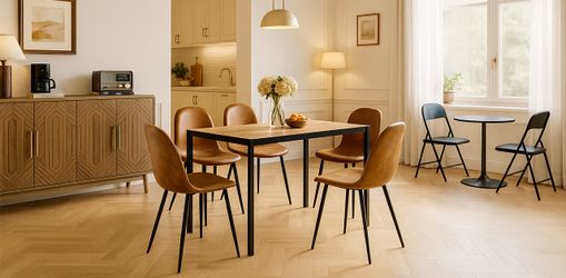 CHARLTON Industrial Vintage Style Chairs – Set of 4 Chairs
