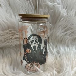 Scream Glass Cup Customized